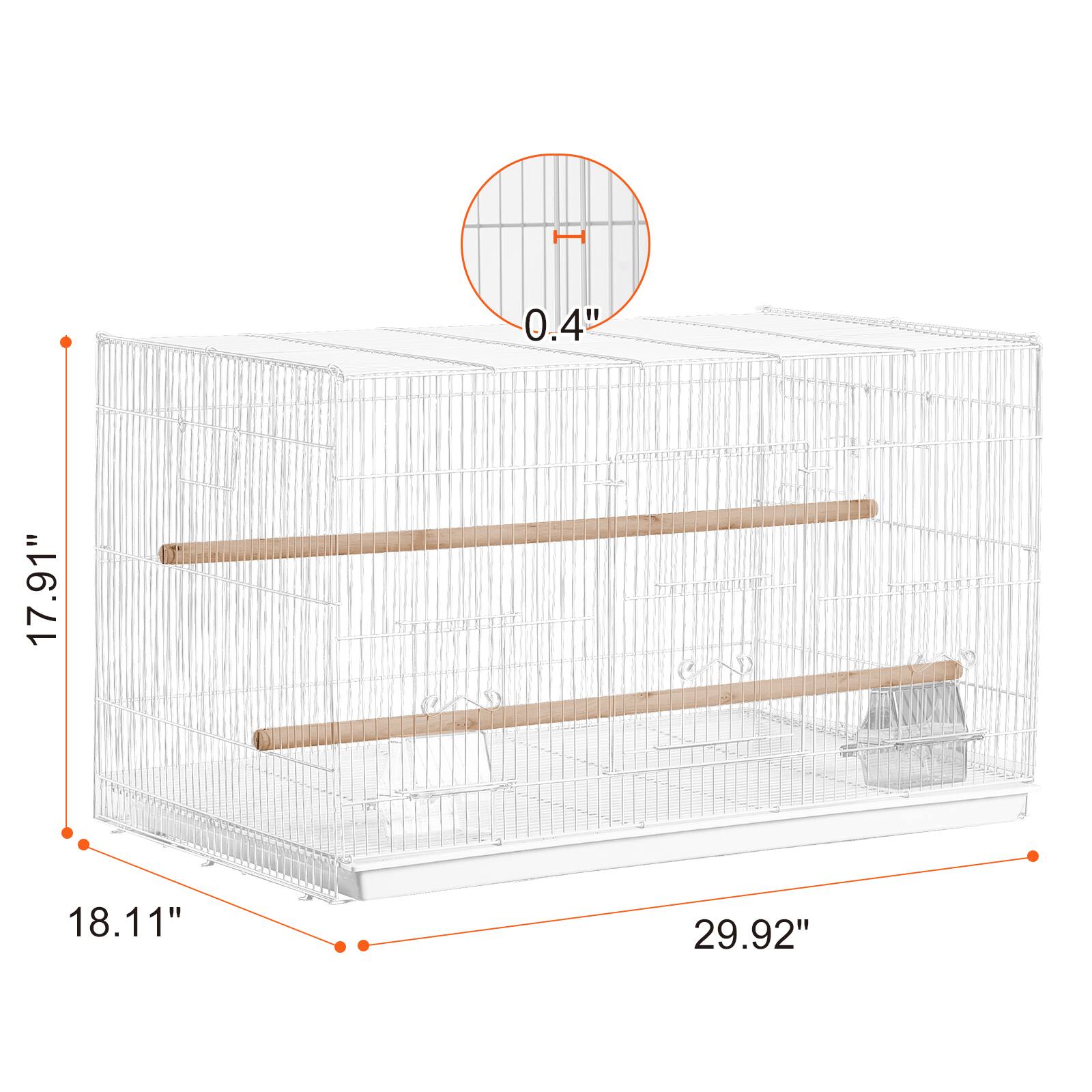 - Height: 17.91"
- Width: 29.92"
- Depth: 18.11"
- Bar Spacing: 0.4"