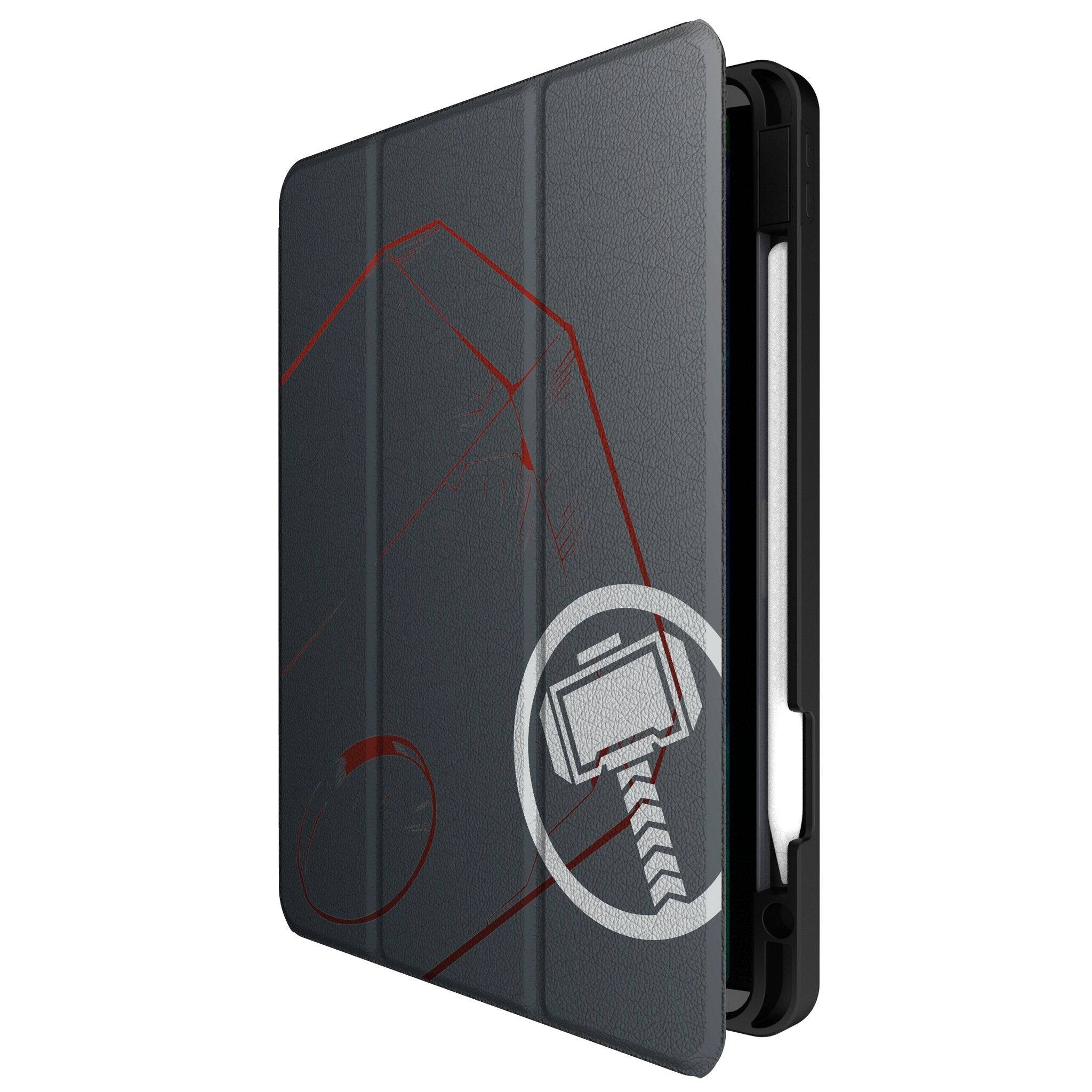 Angle. Keyscaper - Marvel MechLine Tablet Case - Apple iPad Pro 13in (M4) - Thor.