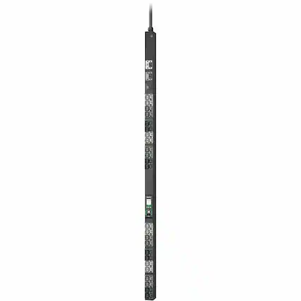 Front. APC - APC NetShelter Rack PDU Advanced, Switched Metered Outlet, 3Phase, 8.6kW, 208V 30A, 48 Outlets, L21-30P - Switched - Black.
