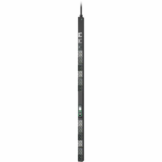 Front. APC - APC NetShelter Rack PDU Advanced, Switched Metered Outlet, 3Phase, 8.6kW, 208V 30A, 48 Outlets, L21-30P - Switched - Black.