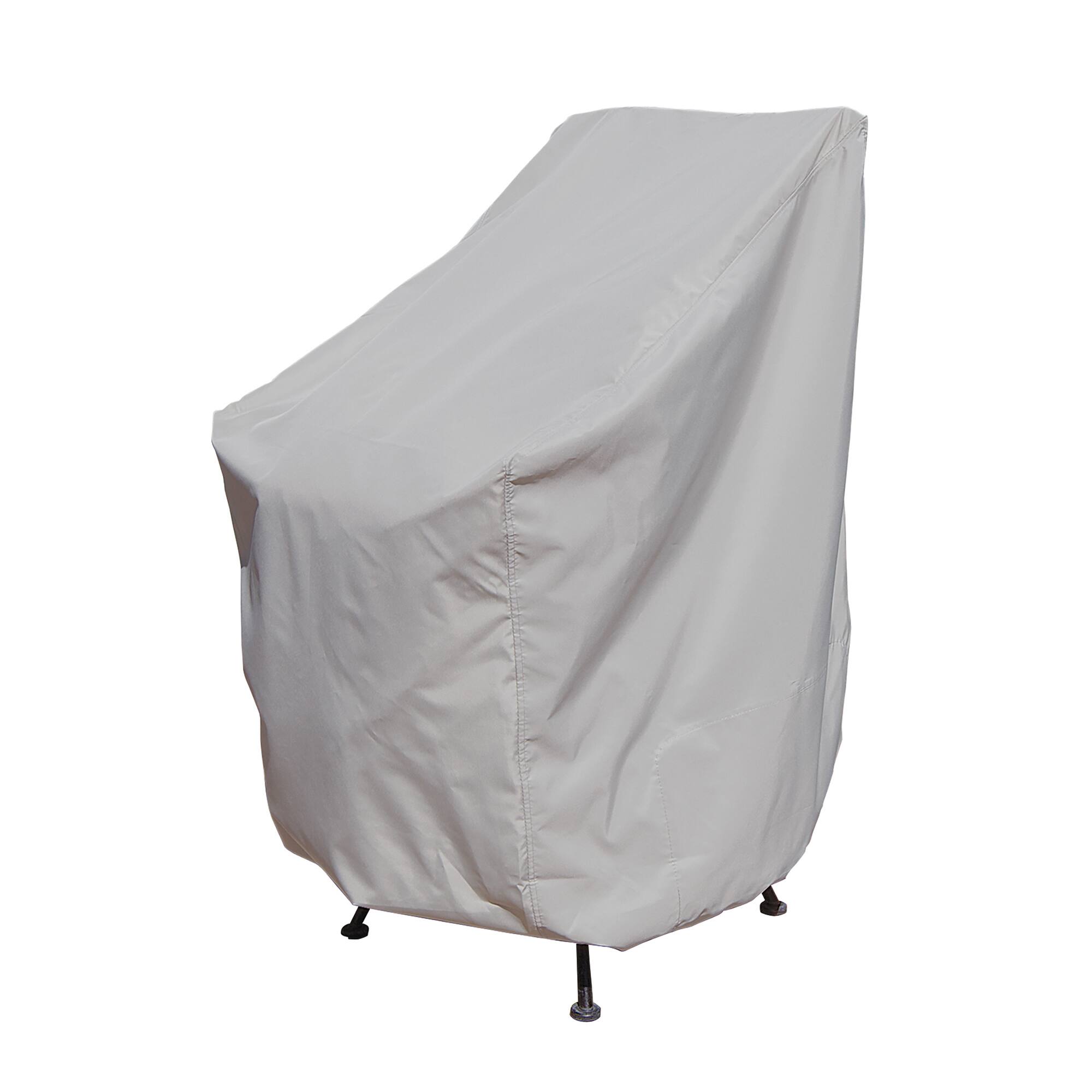 Front. Mondawe - 27"W x 30"D x 49"H Outdoor Furniture Protective Cover Fits Stack of Chairs / Bar Stools - Grey.