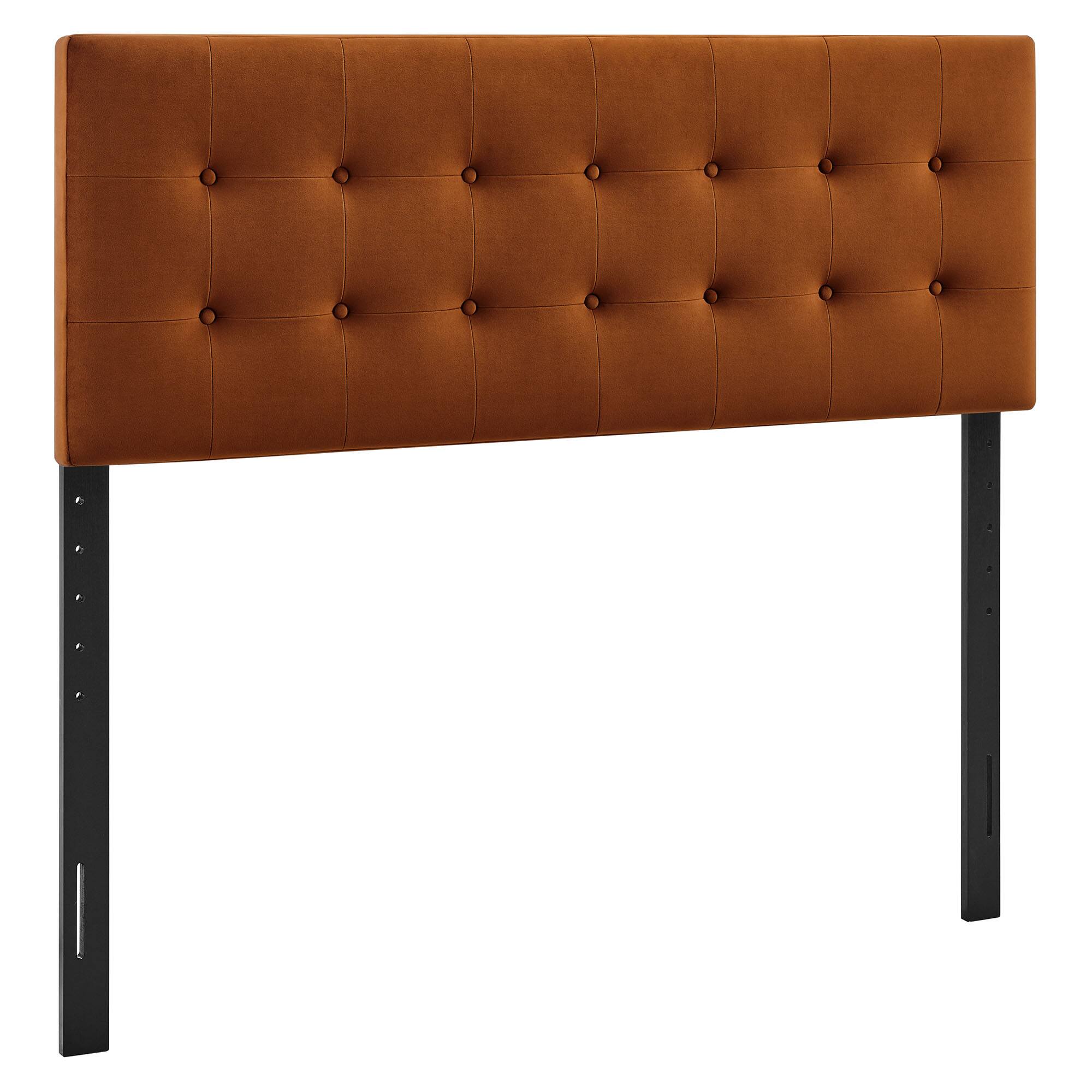Angle. Modway - Emily Stain-Resistant Performance Velvet King Size Headboard - Rust.