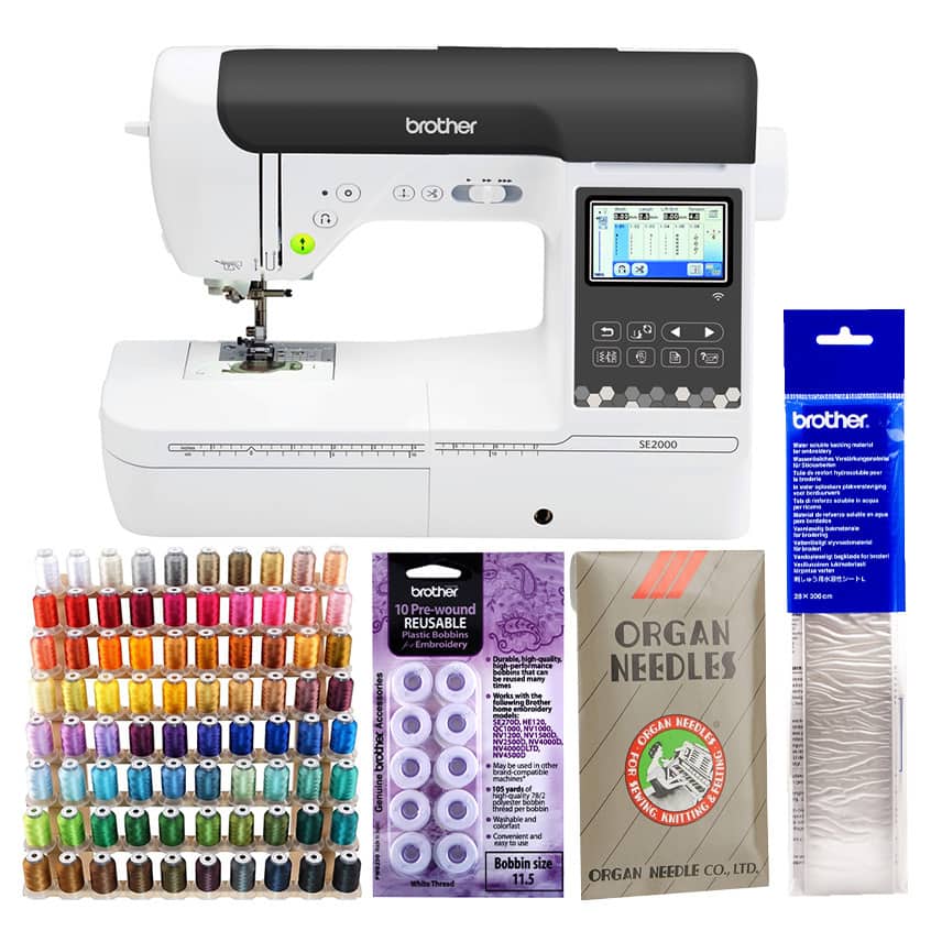 SE2000 Brother SE2000 Computerized Sewing, Embroidery Machine Bundle (5 items)