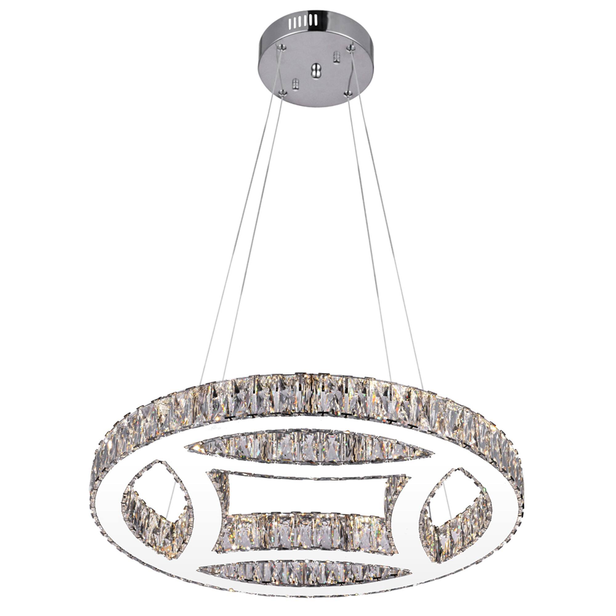 Angle. CWI Lighting - Beyond LED Chandelier With Chrome Finish - Chrome.