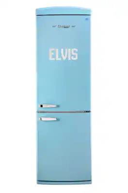 Unique Appliances - Elvis Classic Retro 12 cu ft. Counter-Depth Bottom Freezer Refrigerator - Blue Hawaii