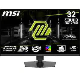 MSI - MAG 322URDF E16 31.5" LCD Dualmode(UHD 160Hz or FHD 320Hz) 0.5ms Gaming Monitor with HDR 400 (DisplayPort, HDMI) - Metallic Black - RGB