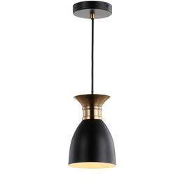 Jonathan Y - Edison 5.75" Metal LED Pendant - Black/Brass Gold