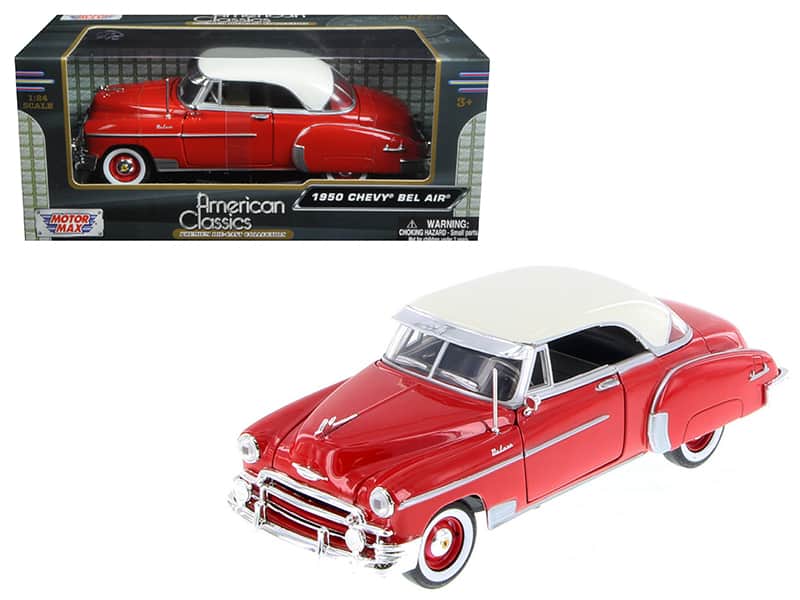 1950 Chevrolet Bel Air Red 1/24 Diecast Car Model by Motormax price history on PriceWatchPro