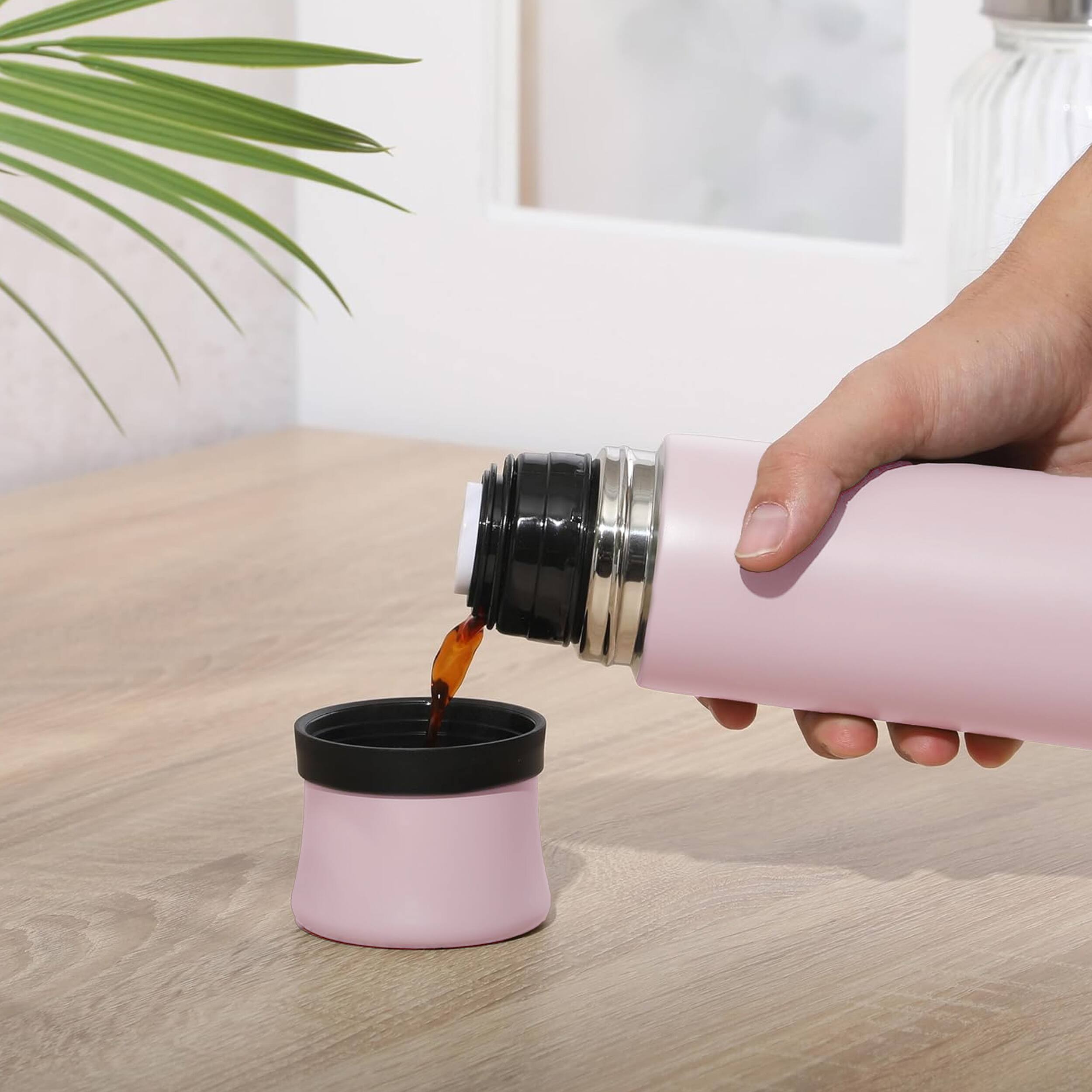 Alt View 1. Mr. Coffee - Mr. Coffee Silverleaf 23 oz Stainless Steel Double Wall Vacuum Insulated Travel Mug in Pink - Pink.