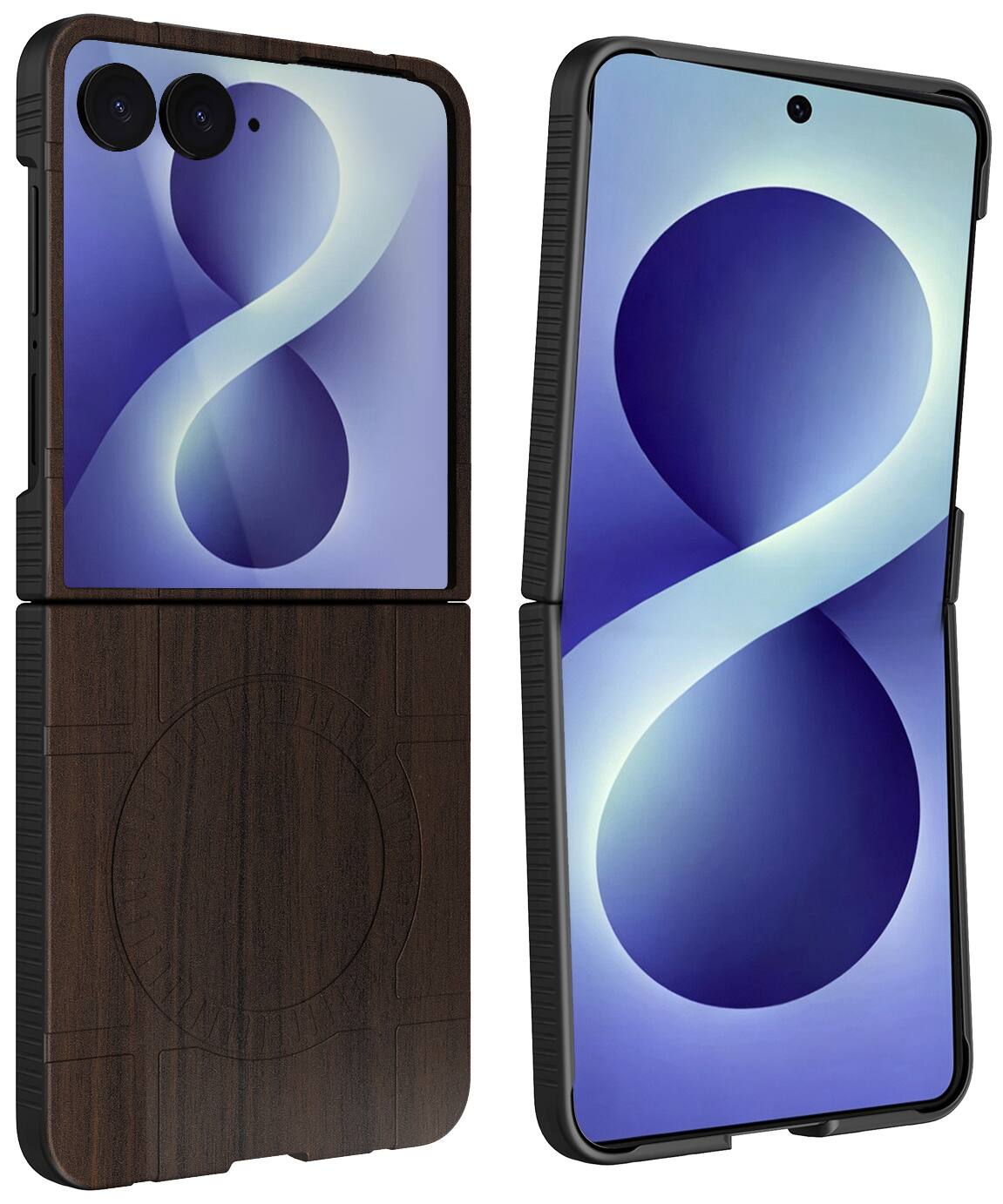 Alt View 6. Nakedcellphone - Slim Case for Samsung Galaxy Z Flip 8 Phone - Compatible with MagSafe - Woodgrain.