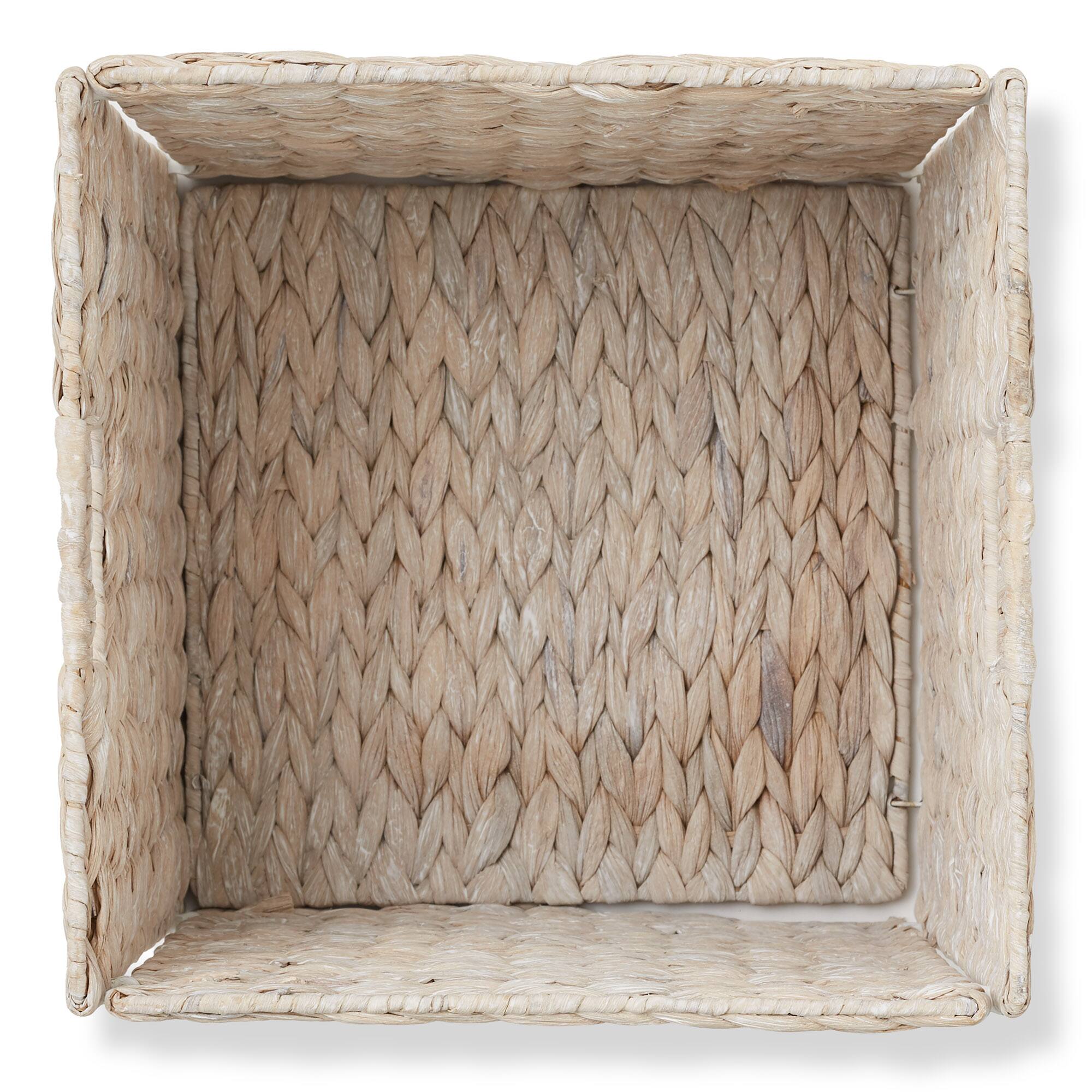 Alt View 5. Casafield - 12 x 12-in Water Hyacinth Storage Baskets - 4 Pack - Whitewash.