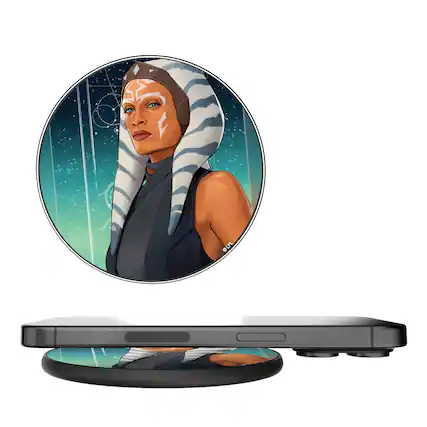 Front. Keyscaper - Star Wars: Ahsoka Season 1 Portrait 15-Watt Wireless Charger - Ahsoka.