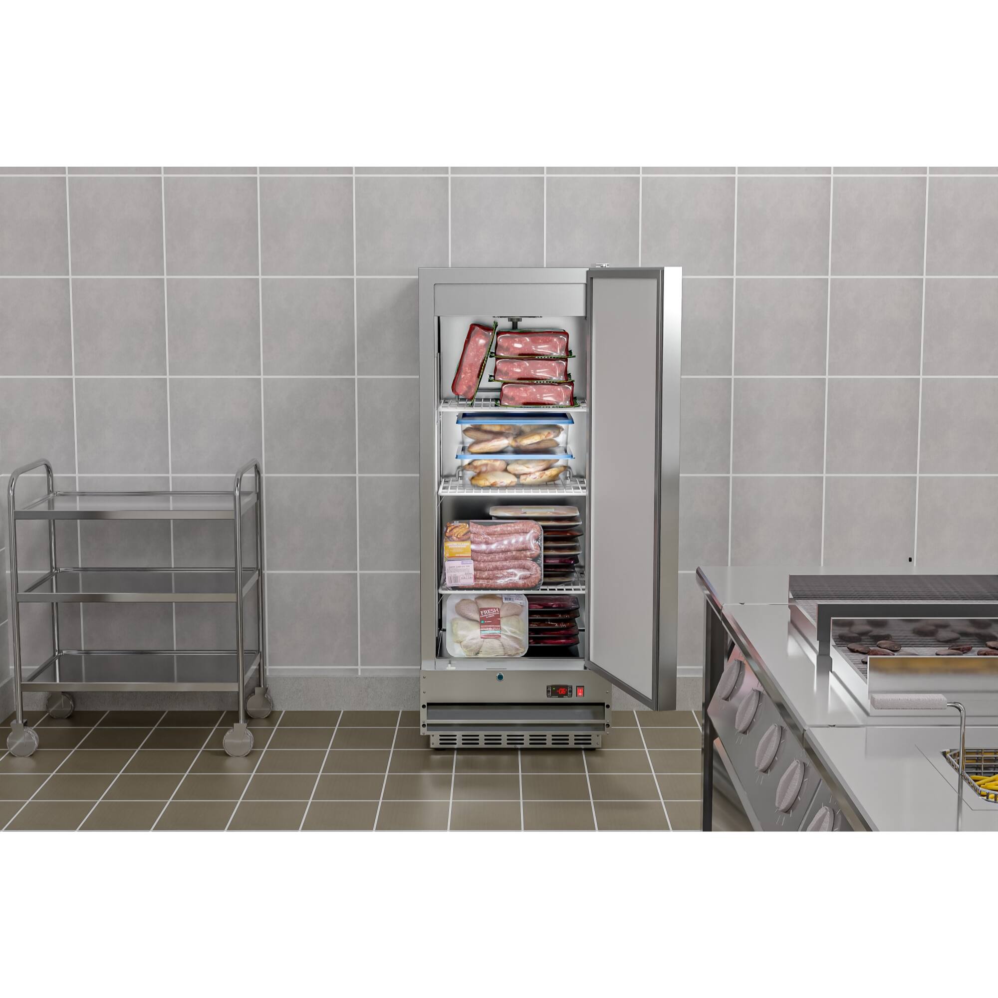 Alt View 7. Koolmore - 25 in. Commercial Stainless Steel 1-Door Reach-In Freezer, 12 cu. ft. RIF-1D-SS12C - Stainless steel.