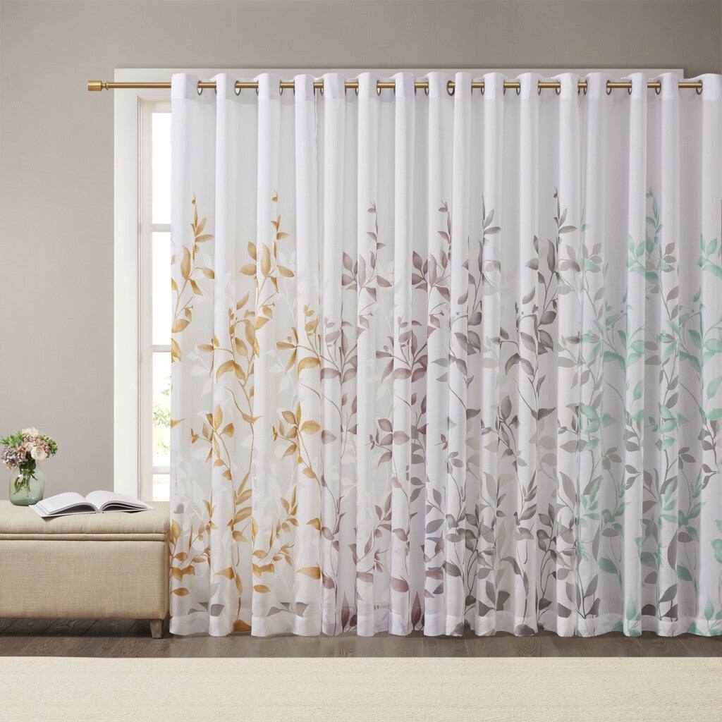 Alt View 2. BreeBe - Burnout Printed Curtain Panel Pair(2 Pcs Window Panels) - Multicolor.