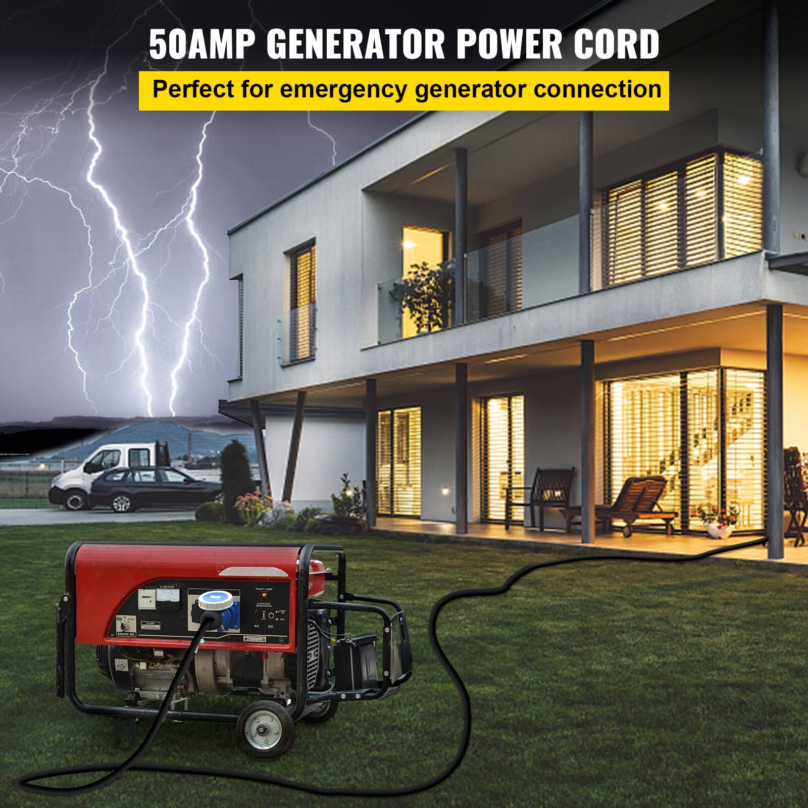 50AMP GENERATOR POWER CORD
Perfect for emergency generator connection