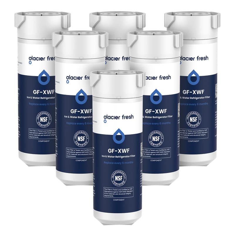 GLACIER FRESH - XWF Replacement for GE XWF Refrigerator Water Filter, 6 Pack (Not XWFE)