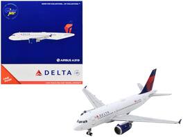 Airbus A319 Commercial Aircraft Delta Air Lines White with Blue and Red Tail 1/400 Diecast Model Airplane by GeminiJets - White , Blue