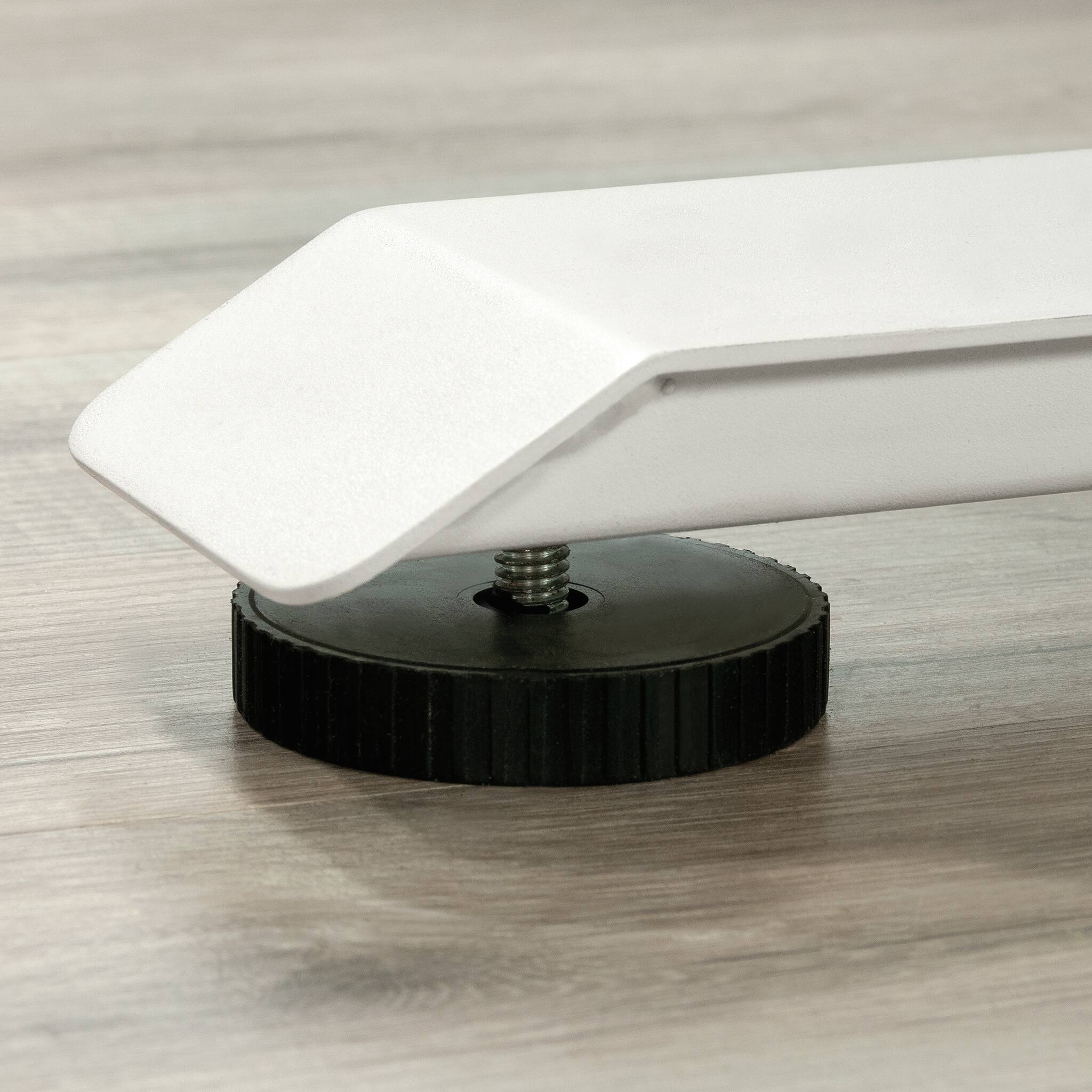 Angle. TinyHomie - Sit Stand Desk White finish - White.