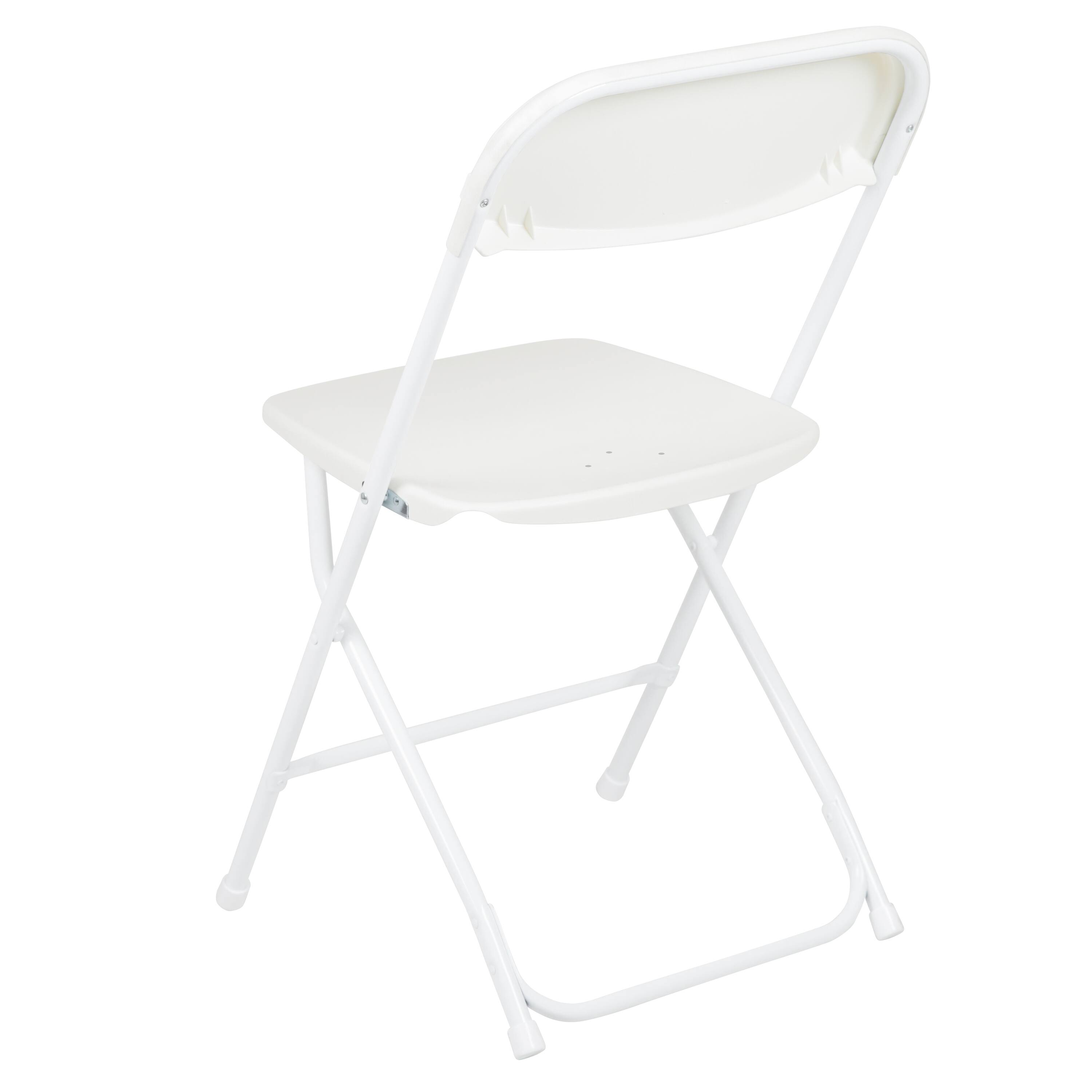 Alt View 8. Emma + Oliver - Plastic Folding Chair - 4 Pack 650LB Weight Capacity - White.
