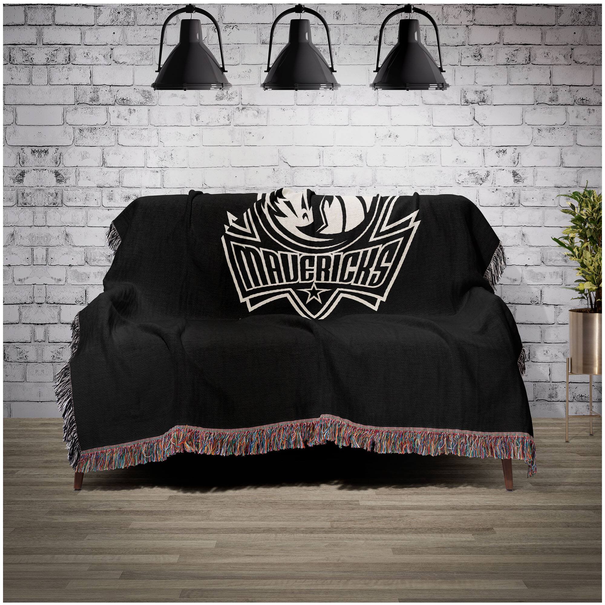 Alt View 1. Chad & Jake - Dallas Mavericks Woven Blanket - Black.