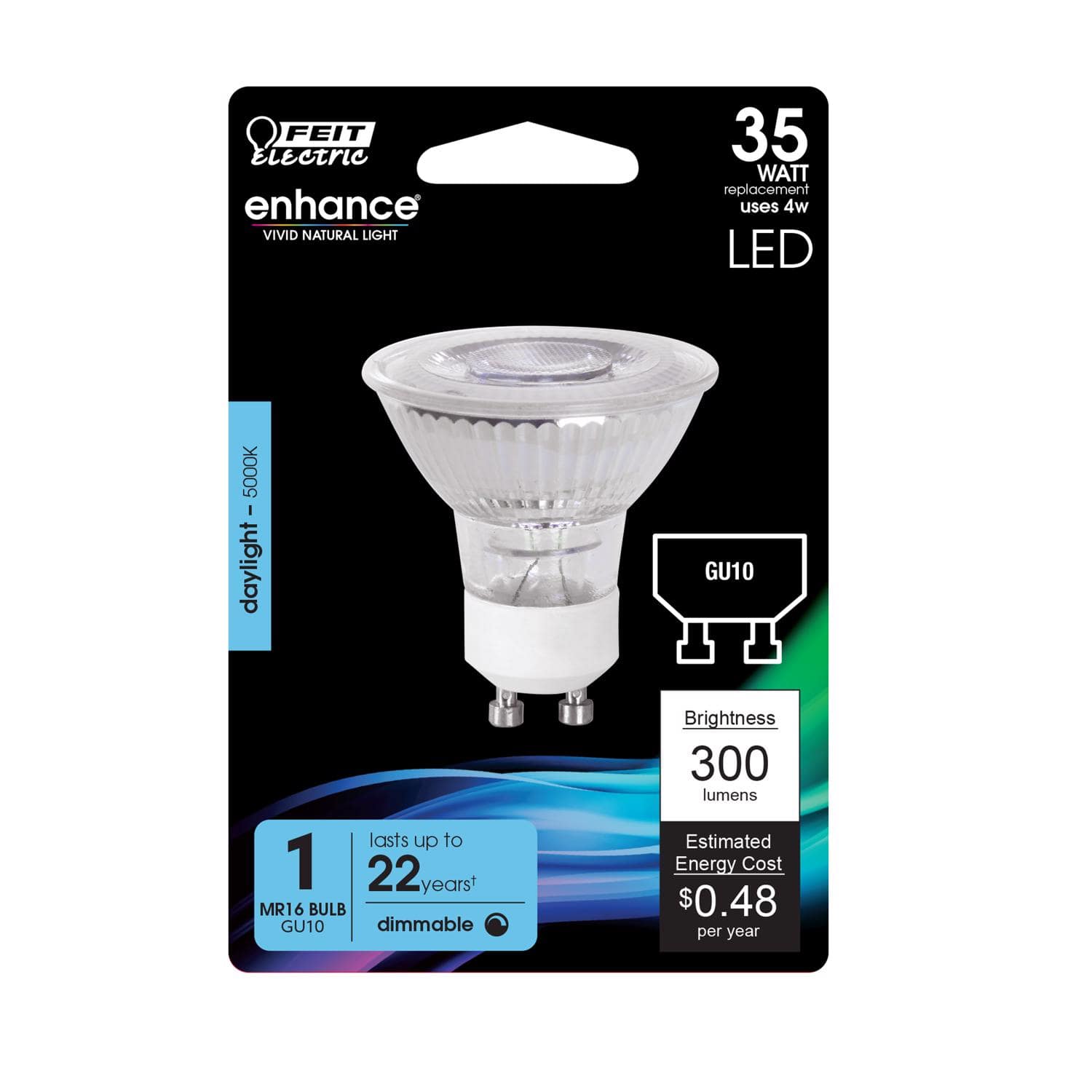 FEIT ELECTRIC - Feit Enhance MR16 GU10 LED Bulb Daylight 35 Watt Equivalence 1 pk