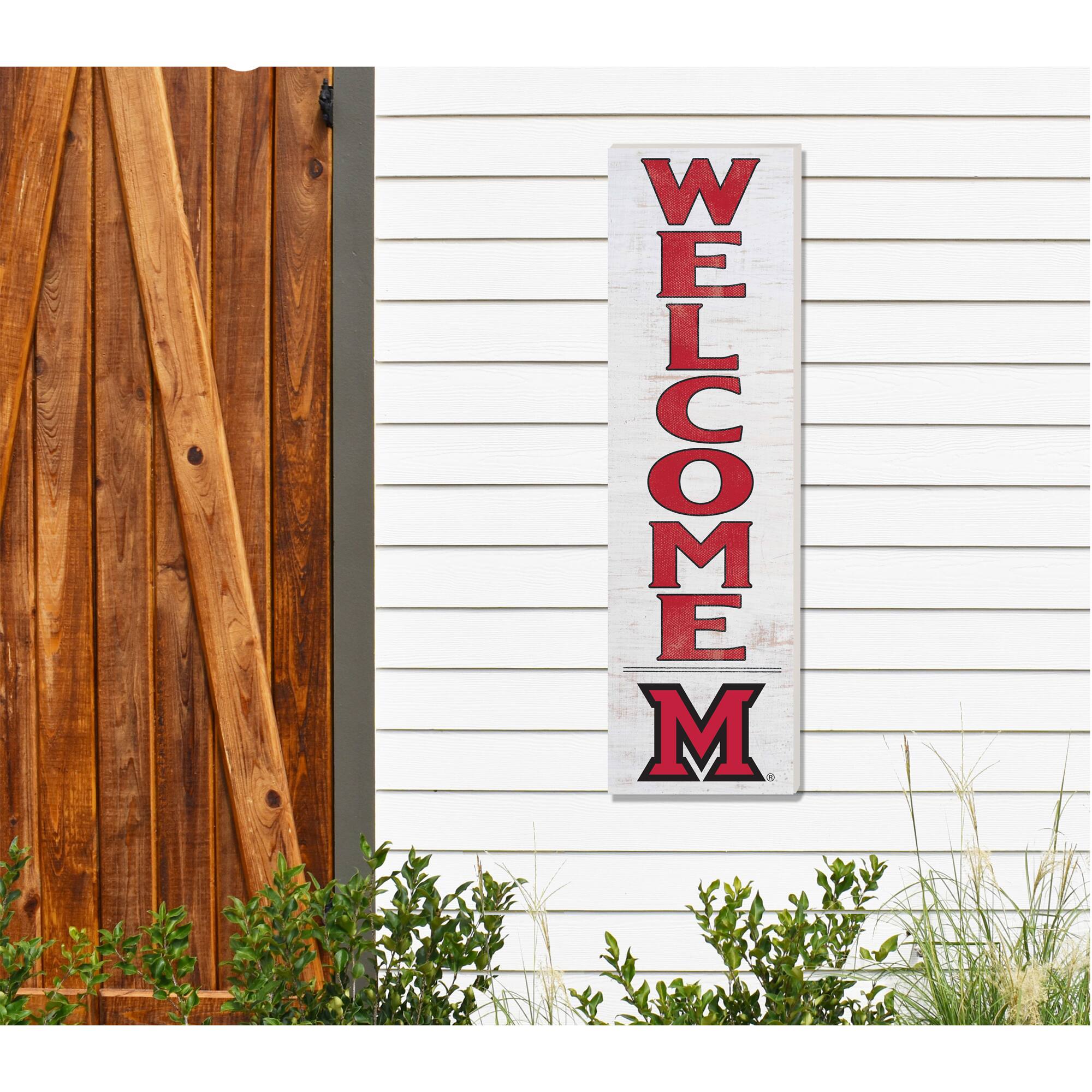 Alt View 1. Jardine - White Miami University RedHawks 10'' x 35'' Indoor/Outdoor Welcome Sign - White.