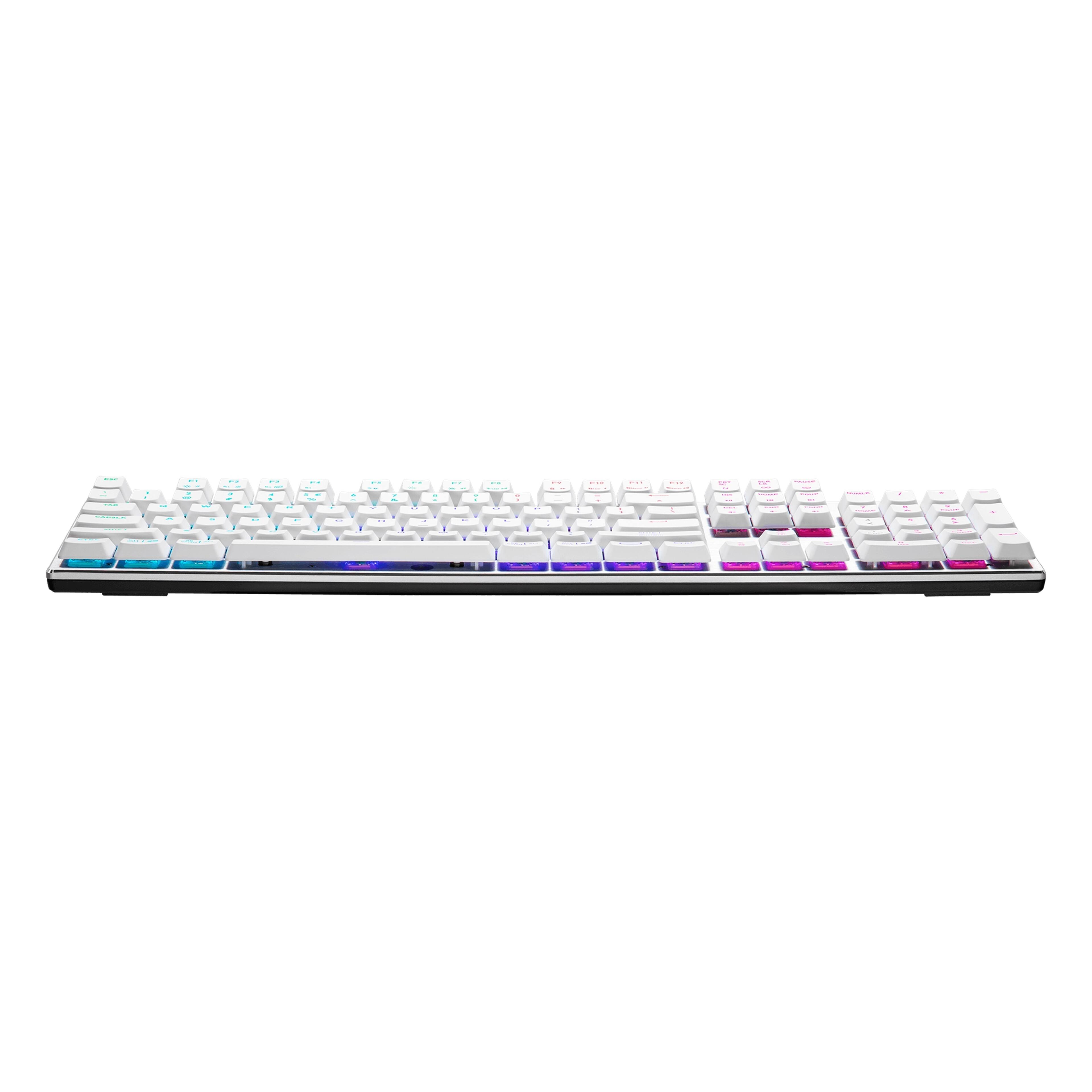Left. Cooler Master - Cooler Master SK652 Gaming Keyboard with Brown Switches, USB-C (Silver/White) - White.
