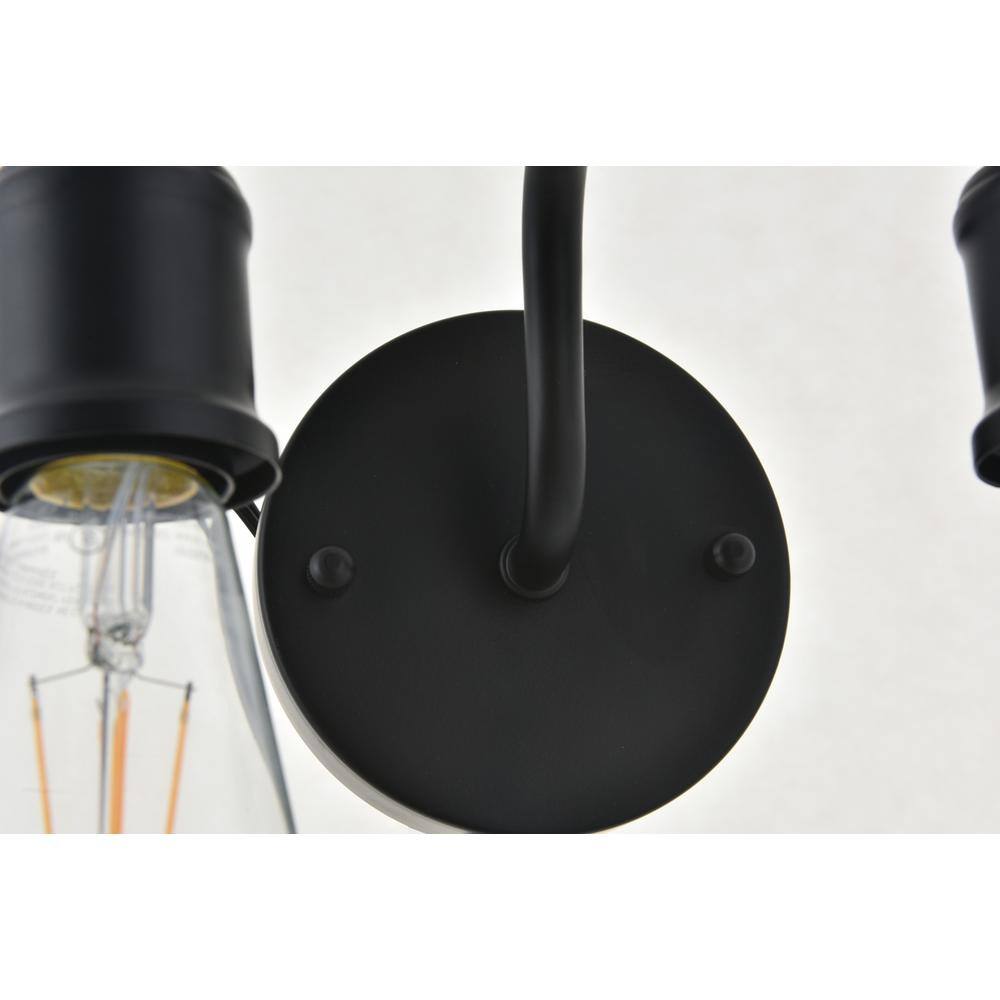 Left. Living District - Serif 2 light black Wall Sconce - Black.