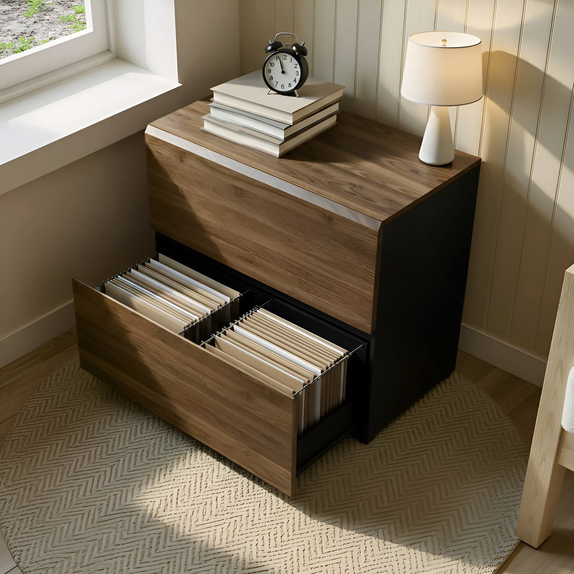 Alt View 5. ModernMate - 31"W 2 Drawer Wood Lateral File Cabinet with Anti-tilt Mechanism.