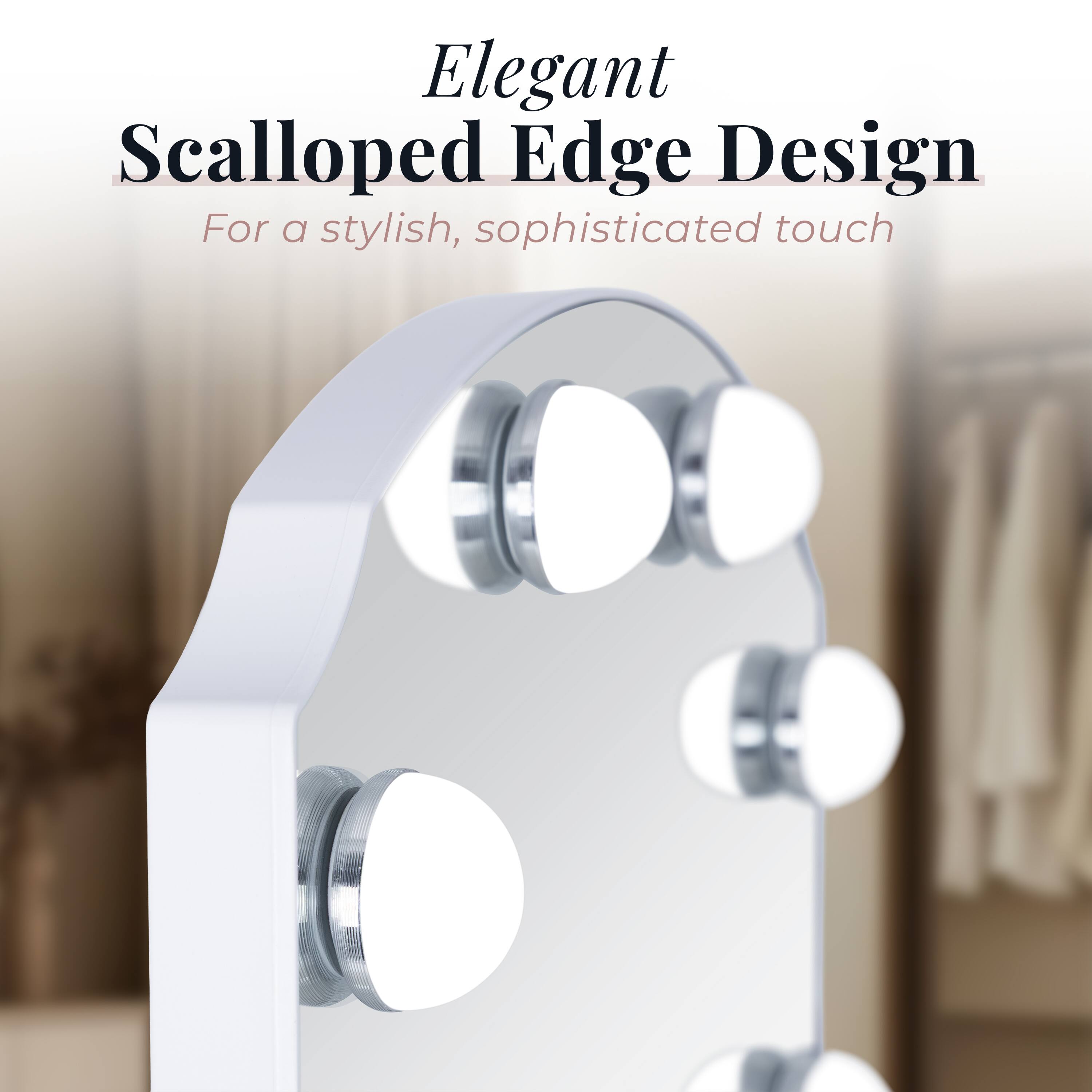 Elegant Scalloped Edge Design  
For a stylish, sophisticated touch