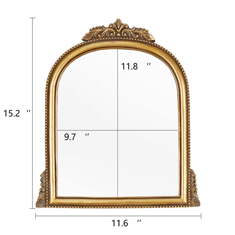 112 Inch Mirror Comfort Essence Ornate Baroque Mirror Hanging Arched Frame Size 15 2x11 ...