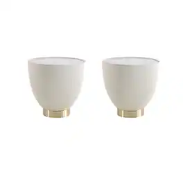 Manhattan Comfort - Anderson Modern Sintered Stone Top Upholstered End Table - Set of 2 - Cream