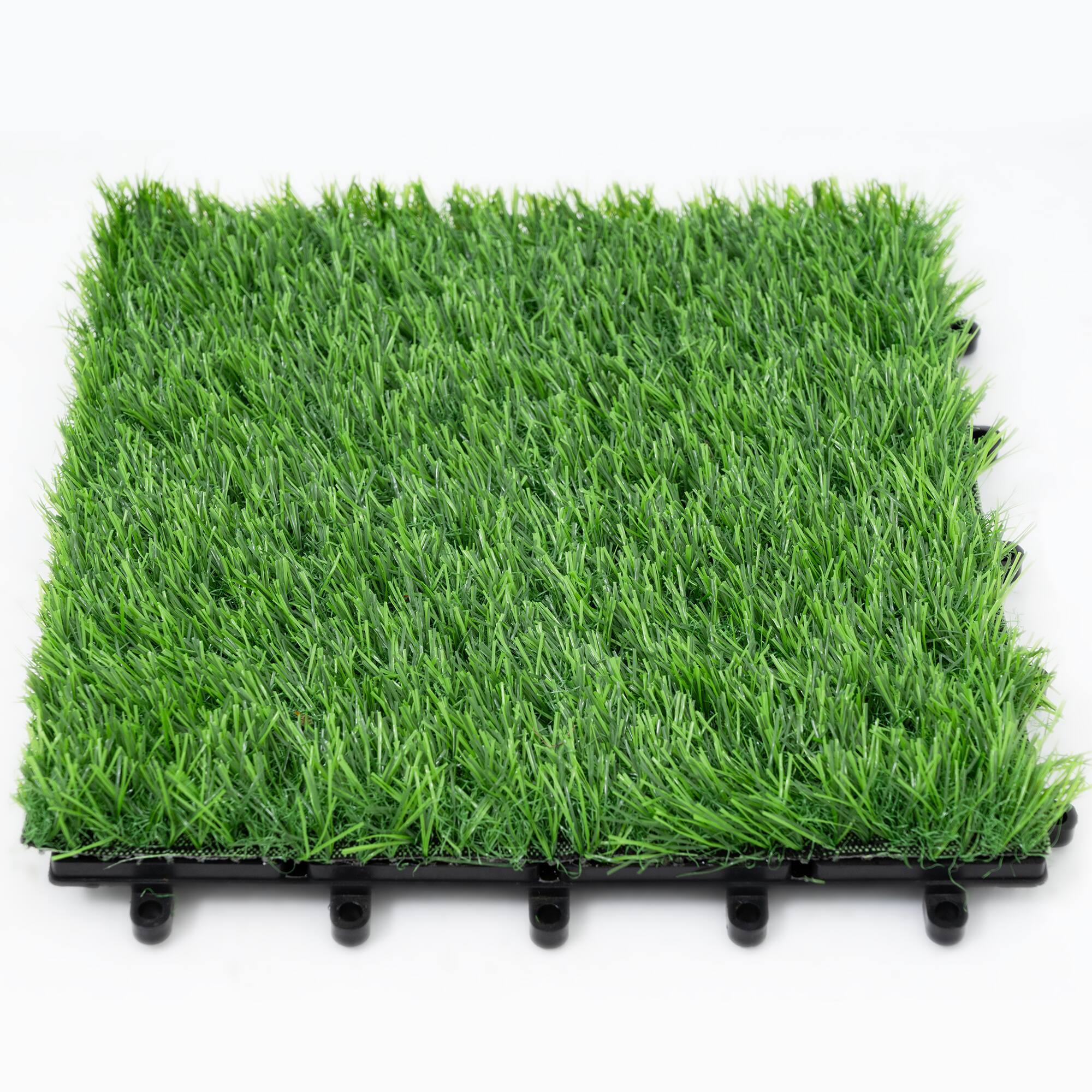 Alt View 6. Bliss Hammocks - Bliss Outdoors 12"x12" Artificial PP Grass Interlocking Tiles, Green, Set of 30 - Green.