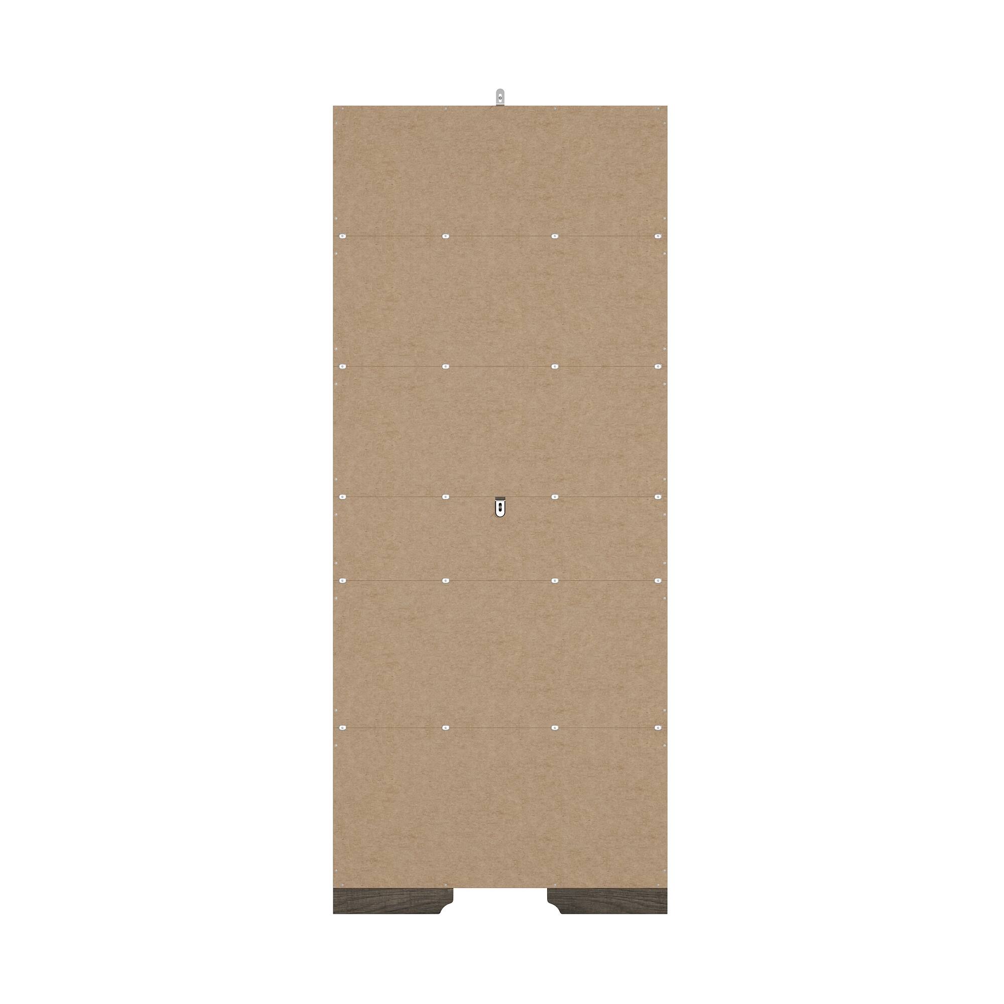 Back. Famapy - Famapy Storage Cabinet with Drawer & Doors - Durable Hinges & Anti - Tip Design - Dark Gray.