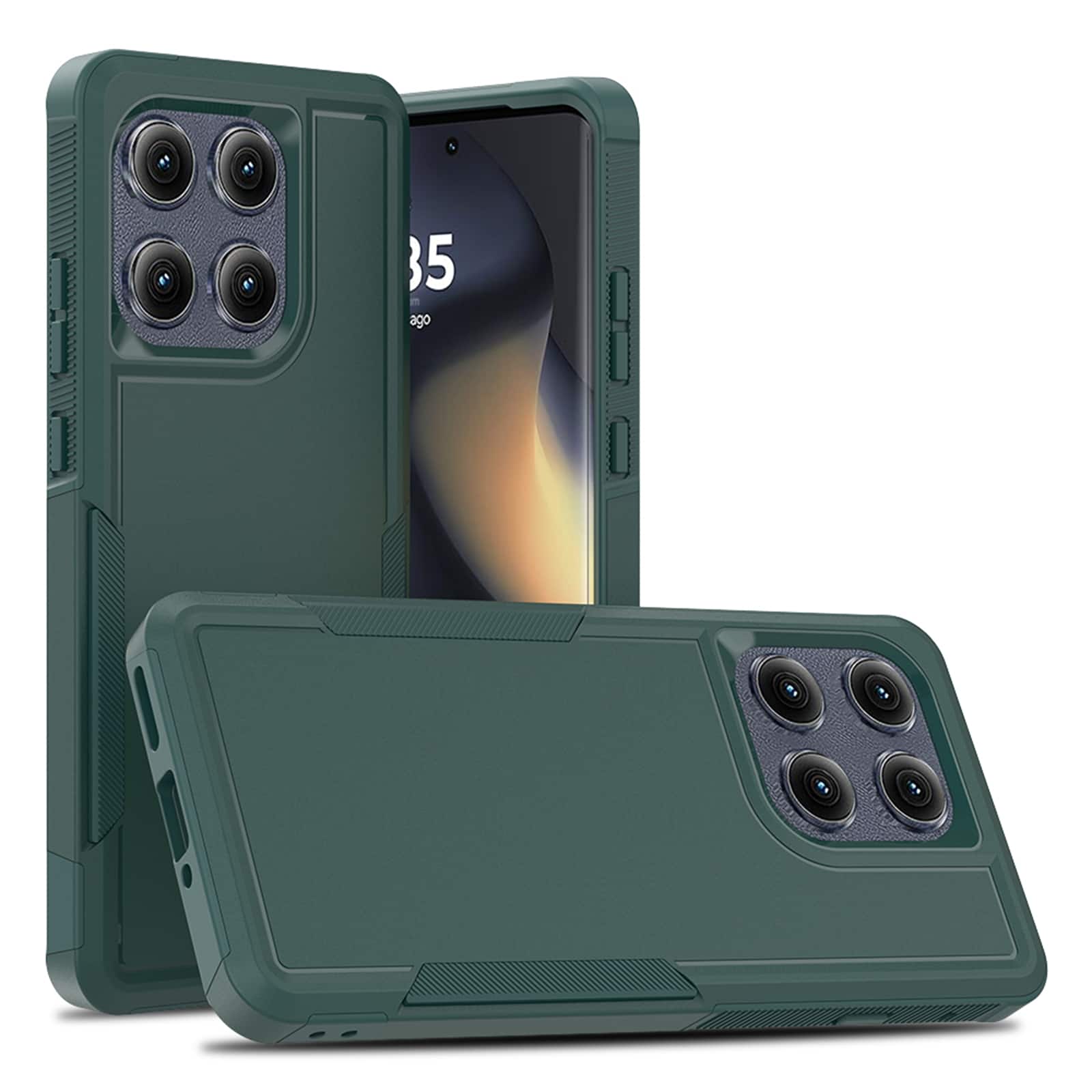 UUCOVER - Shockproof Case for Motorola Edge (2025) Hybrid Dual Layer TPU + PC Protective Anti-Slip Rugged Back Cover - Darkgreen