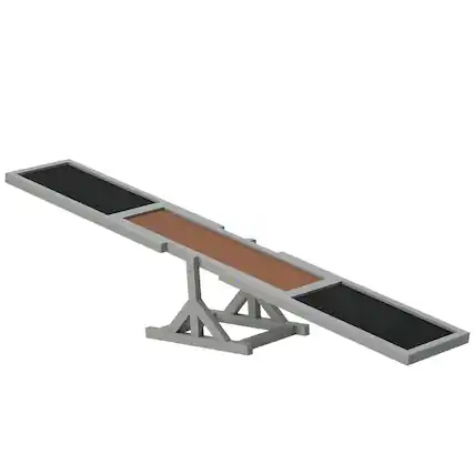 Front. Pawhut - Wooden Dog Agility Seesaw, Training Exercise, Platform Equipment, Weather Resistant, 71" L x 12" W x 12" H - Gray.