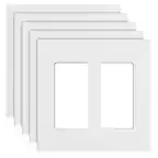 Front. VEVOR - Rocker Light Switch Wall Plates, 2-Gang Decorative Outlet Covers,Standard Size 4.57in L x 4.53in H Unbreakable - White.