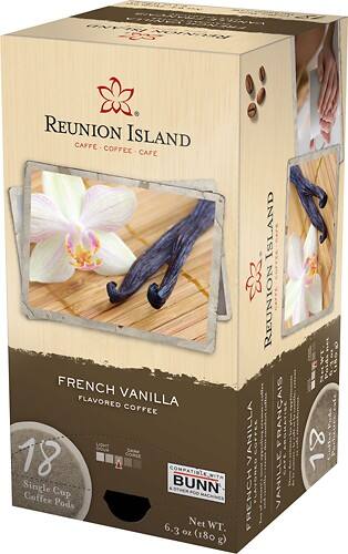 Angle Standard. Reunion Island - French Vanilla Single Cup Coffee Pods (18-Pack).