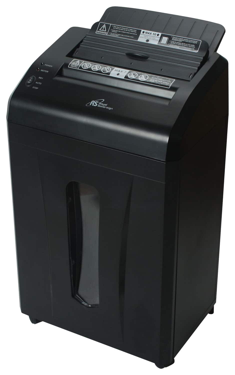 Front. Royal Sovereign - Auto Feed Microcut Shredder - Black.