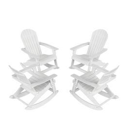 WestinTrends - Tuscany Outdoor Rocking Adirondack Chair (Set of 4) - White