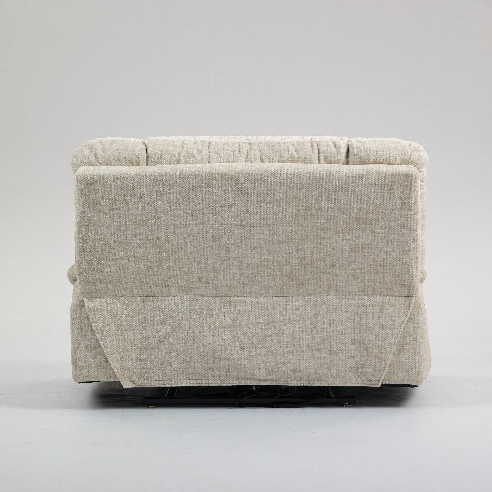 Alt View 9. Ropilly - Ropilly power lift recliner for big and tall seniors lay flat lift chair with heat and massage cream chenille - Cream.