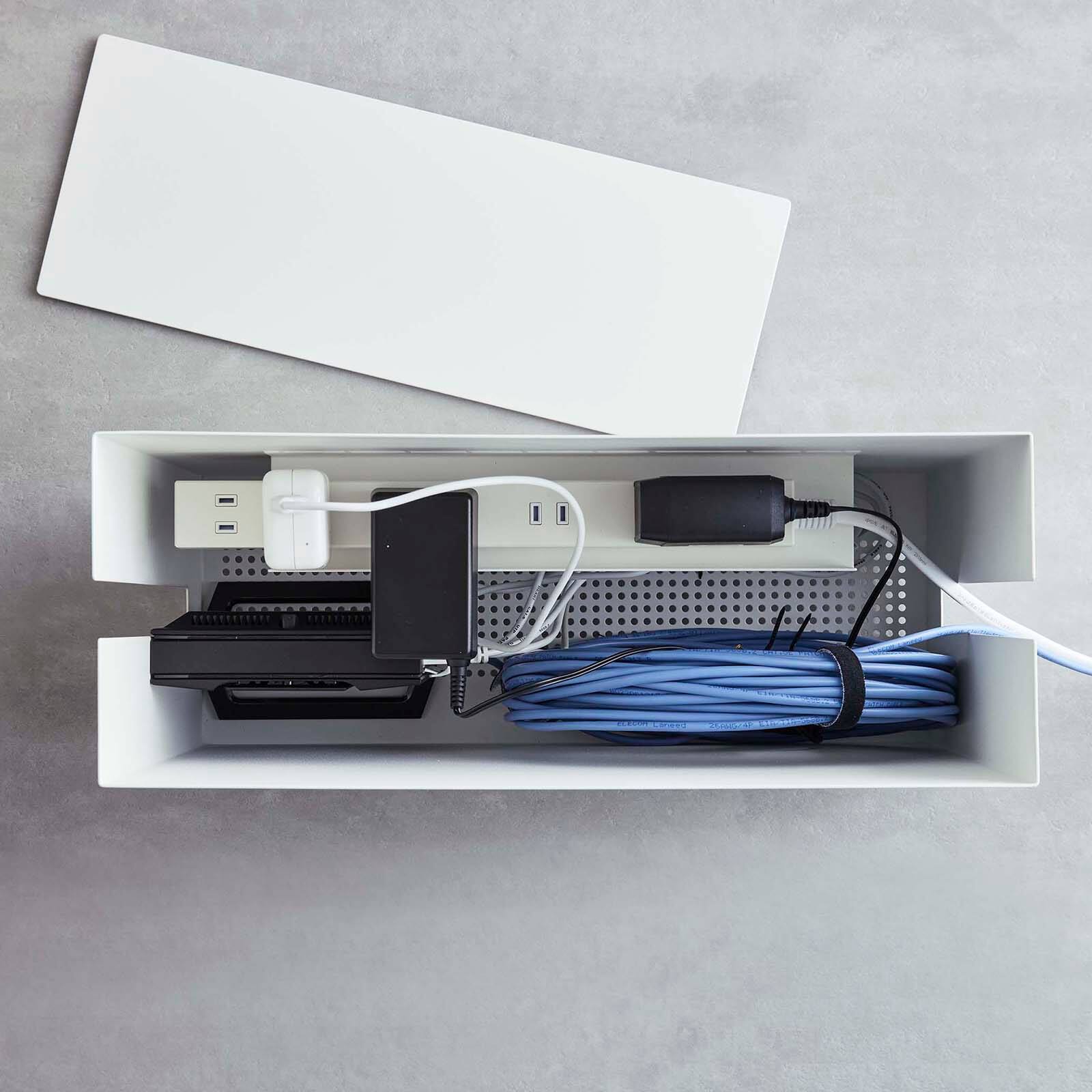 Alt View 3. Yamazaki Home - Rolling Cable Management Box - Steel.