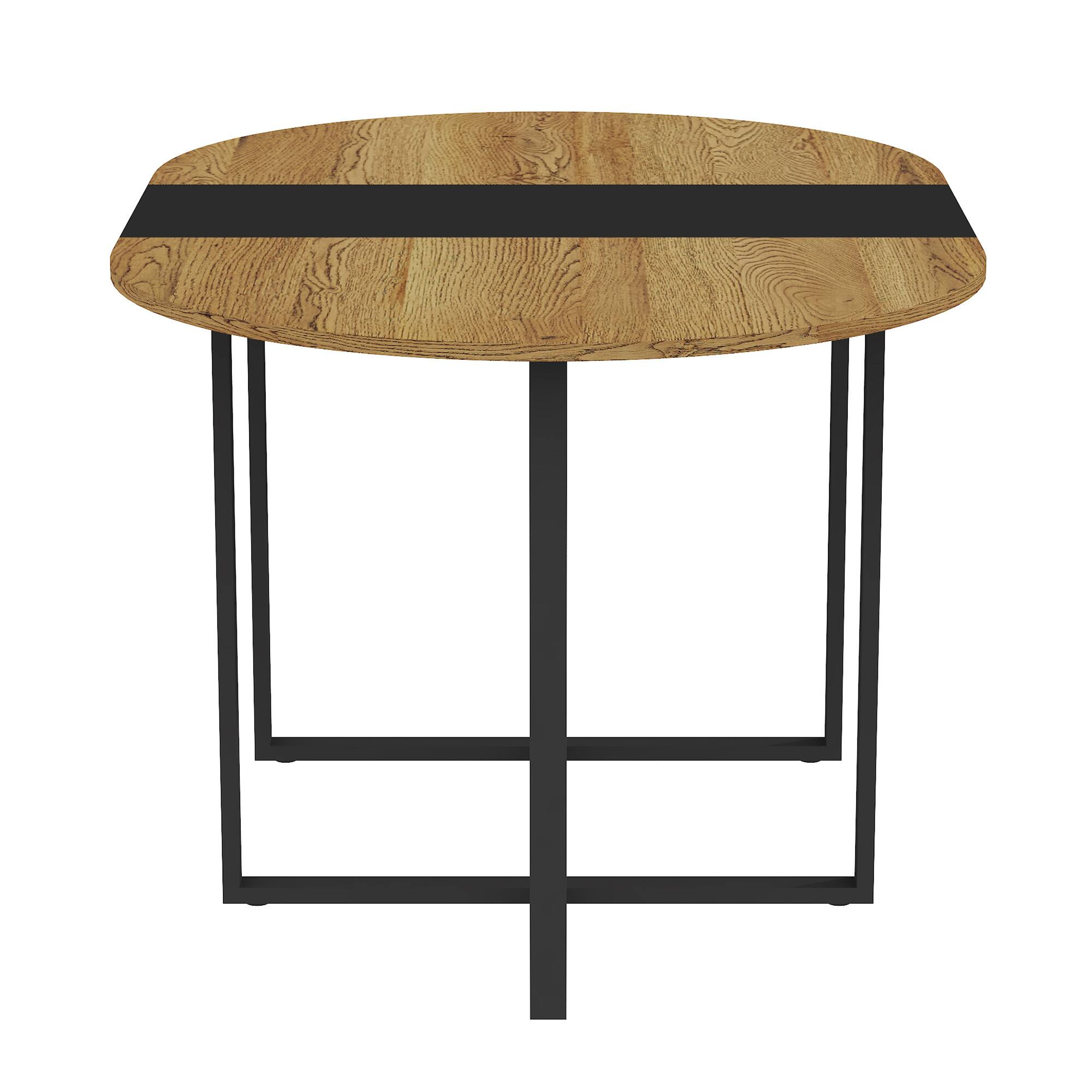 Back. Loheer - Loheer- 4.92 ft Modern Wooden Dining Table for 6 Heavy Duty Kitchen Table with Black Legs for Family Dining Room - Black,Wood.