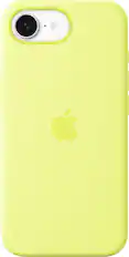 Front. Apple - iPhone 16e Silicone Case - Neon Yellow.