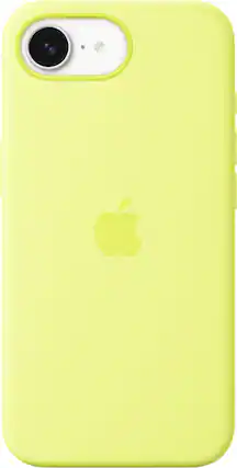 Front. Apple - iPhone 16e Silicone Case - Neon Yellow.