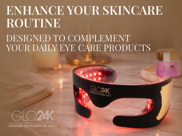 ENHANCE YOUR SKINCARE ROUTINE  
DESIGNED TO COMPLEMENT YOUR DAILY EYE CARE PRODUCTS  

GO LEASA GLO24K  
THE POWER OF GOLD  

GLO24K  
UNLEASH THE POWER OF GOLD