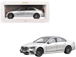 2021 Mercedes-Benz S-Class AMG Line with Sunroof 1/18 Diecast Model Car by Norev - Silver Metallic
