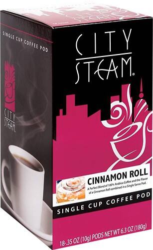 Angle Standard. City Steam - Cinnamon Roll Single Cup Coffee Pods (18-Pack).