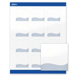 Avery - Square Labels, Colorful Design, 2" x 2", 120 Total, Glossy, Blue Waves - White