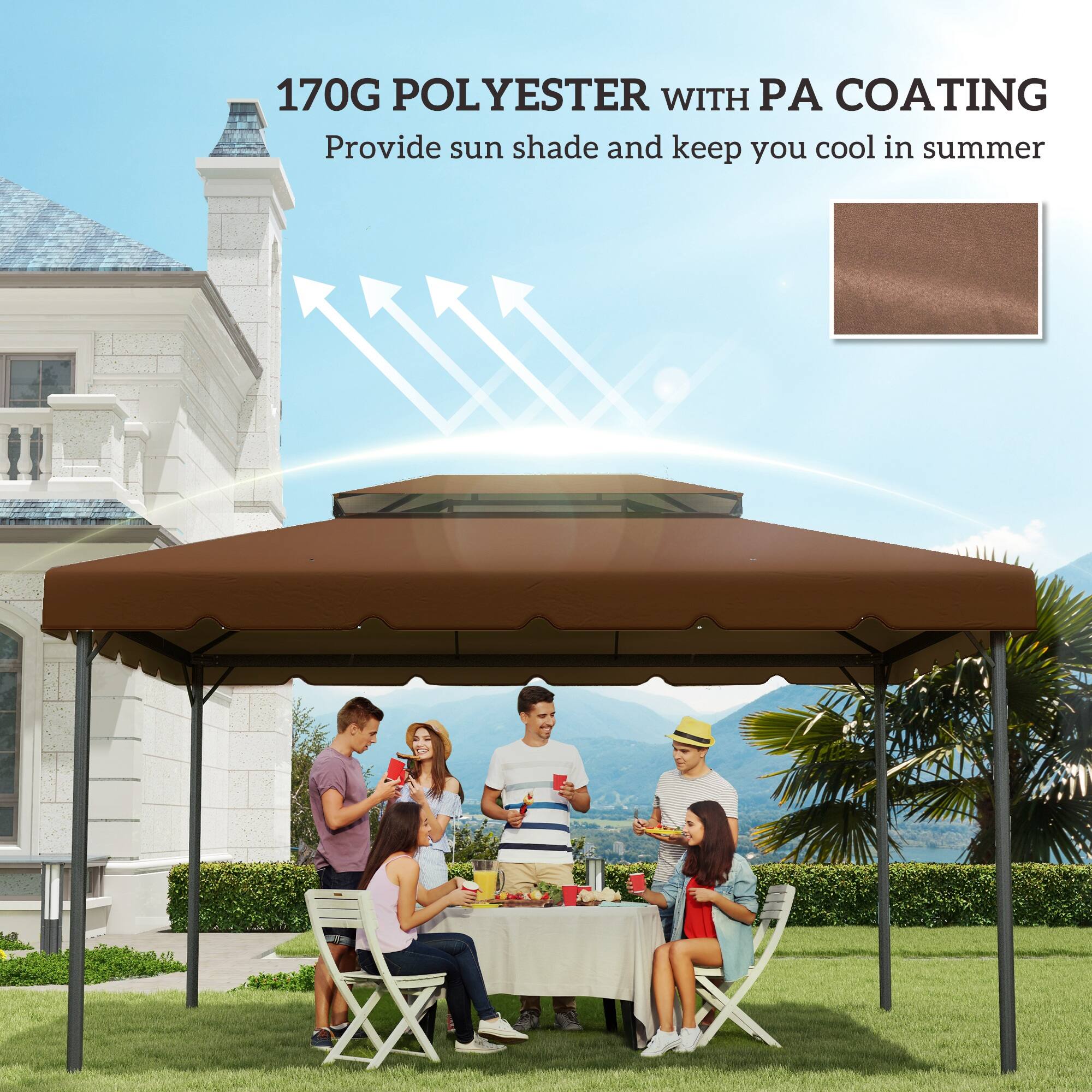 170G POLYESTER WITH PA COATING
Provide sun shade and keep you cool in summer